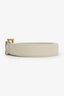 Saint Laurent White Leather Square Buckle Cassandre Belt