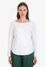 Vince White Cable Knit Boat Neck Sweater Size S