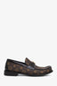 Louis Vuitton Brown Monogram Jacquard and Leather Major Loafers Size 9 Mens