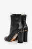 Valentino Black Leather Rockstud Ankle Boots Size 38.5