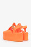 Loewe Orange Platform Jelly Sandals Size 39
