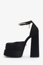 Versace Black Satin Medusa Aevitas Platform Heels Size 38
