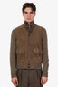 Ralph Lauren Purple Label Green Suede Cashmere Knit Jacket Size S Mens