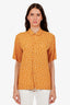 Saint Laurent Yellow Floral-Print Short Sleeve Shirt Size 38