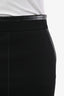 Gucci Vintage Black Wool Leather Trim Mini Skirt Size 38