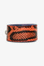 Fendi Orange Leather Python Embossed Bag Strap