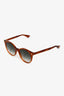 Gucci Light Brown Turquoise Round Sunglasses