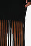 Ganni Black Ribbed Knit Fringe Dress Size M