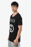 Gucci Black/White Cotton Logo T-Shirt Size M