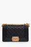 Pre-loved Chanel™ 2019 Black Quilted Lambskin Leather Boy Bag GHW