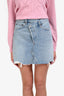 Agolde Light Blue Criss Cross Denim Mini Skirt Size 26