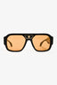 Versace Black Acrylic Orange Lens Medusa Sunglasses