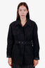 Burberry Black Belted Midi Length Trench Coat Size 4