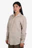 Loro Piana Beige Linen Flax Button Down Long Sleeve Shirt Size M