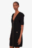 Balmain Black Short Sleeve Knit Mini Dress Size 46