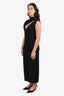 Gucci 2025 Black Sable Drape Detailed Sleeveless Dress Size 42