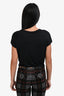 Smythe Black Cotton Front Knot Top Size M