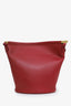 Celine Red Leather Clasp Bucket Bag