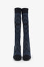 Burberry Blue Check Knitted Sock Boots Size 37.5