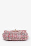 Pre-loved Chanel™ 2019 Pink Tweed Large Pearl Mini Single Flap Handle Bag