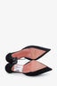Amina Muaddi Black Suede Platform Pointed Toe Heels Size 37.5