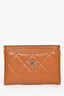 Pre-loved Chanel™ Brown Quilted Lambskin Leather Cardholder