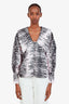 Ganni Pink/Black Graphic Printed Blouse Size 34