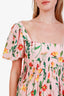 Agua by Agua Bendita Pink Carmela Floral Puff Sleeve Mini Dress Size S
