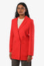 Manteau Max Mara rouge en laine et angora, croisé, taille 4