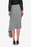 Balenciaga Black/White Houndstooth Asymmetrical Midi Skirt Size 38
