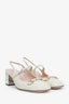Gucci White Vernice Crystal Horsebit Charlotte 42mm Slingback Pumps Size 39