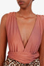 PatBO Bronze Plunge Neck Belted Bodysuit Size XS