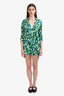 Diane von Furstenberg Green Floral Wrap Romper Size 4