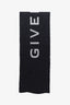 Givenchy Grey Wool Cashmere Logo Scarf