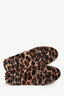 Tod's Brown Leopard Printed Pony Hair Calfskin Leather Gommino Bubble Loafers Size 36.5