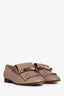 Valentino Blush Leather Uptown Fringe Loafers Size 35