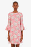 Valentino Pink/White Floral Wool Silk Mini Dress Size 8