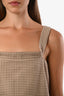 Balenciaga Brown Wool Houndstooth Sleeveless Mini Dress Size 36