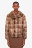 Vintage Brown Mink Fur Short Coat Size 9