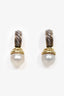 David Yurman Sterling Silver 14K Gold Pearl Drop Earrings