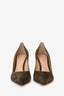 Gianvito Rossi Dark Olive Suede Gianvito 85 Heels Size 39.5