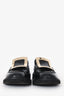 Roger Vivier Black Brushed Leather Buckled Viv' Rangers Loafers Size 37