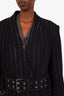 Isabel Marant Navy Pinstripe Fryma Wool Belted Blazer Size 38