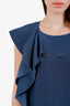 Victoria Victoria Beckham Satin Ruffle Sleeveless Dress Size 8