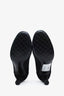 Pre-loved Chanel™ Black Grosgrain Fabric Patent Leather CC Cap Toe Pumps Size 38.5