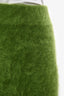 Lisa Yang Green Brushed Cashmere Midi Skirt Size 1