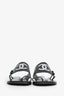 Pre-loved Chanel™ Black Goatskin CC Slingback Sandals Size 36.5