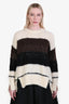 By Malene Birger Cream/Brown Wool Alpaca Blend Stripe Knit Sweater Size S