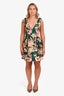 Zimmermann Green/Pink Linen Floral Lexi Tie Mini Dress Size 1