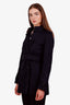 Burberry Black Cotton Cropped Belted Jacket Size 4